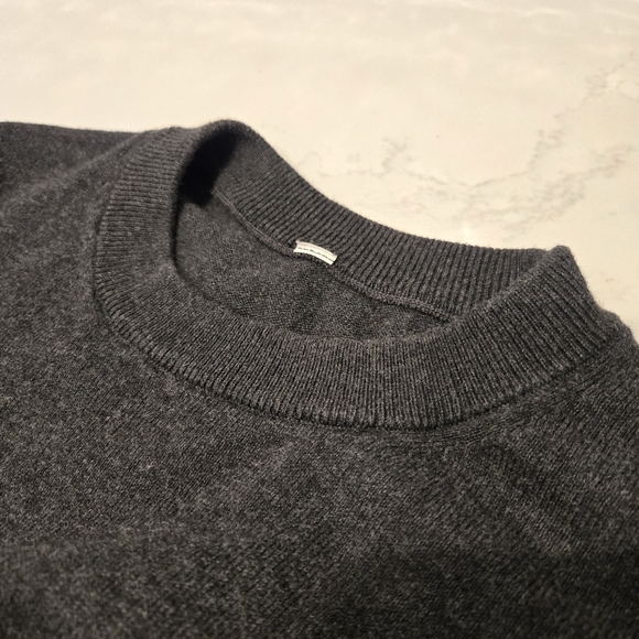 Lululemon Cotton-Cashmere Blend Crewneck Sweater Heathered Black Gray Size 4 - Picture 5 of 8